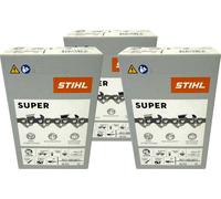 Stihl 3x 3/8" Rapid Super 3 (RS3) chaîne de scie 50 cm 3/8" 1,6 mm 72 TG 3 pièces ( 3x 36260000072 )