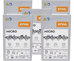 Stihl 5x 3/8" Picco Micro Mini 3 (PMM3) chaîne de scie 40 cm 3/8" P 1,3 mm 55 TG 5 pièces ( 5x 36100000055 )