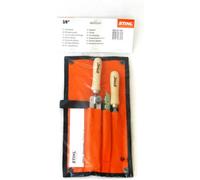 Stihl original 5605 007 1029 Set d'affûtage Porte-lime, lime ronde, lime plate,5,2mm, pour chaîne de scie 3/8' Stihl