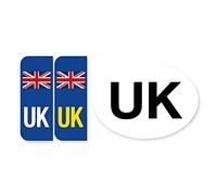 stika.co Lot de 2 stickers en vinyle Motif Plaque d'immatriculation Drapeau Union Jack GB Légal au Royaume-Uni