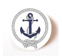 stika.co Lot de 24 étiquettes en papier bleu marine avec corde et ancre - Autocollants décoratifs colorés - Autocollants pour loisirs créatifs (24)