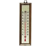 STIL Thermomètre en Plastique imitation bois - Plaque en aluminium - 155 x 42 mm