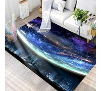 Stillshine. 3D Tapis Star Galaxie Univers Motif Petit Tapis Salon Moderne Chambre Carre Antidérapant Enfant Ado Décoration Tapis, Gamer Tapis de Chaise Bleu Noir Lavable Antidérapant (C,60 x90 cm)
