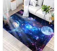Stillshine. 3D Tapis Star Galaxie Univers Motif Petit Tapis Salon Moderne Chambre Carre Antidérapant Enfant Ado Décoration Tapis, Gamer Tapis de Chaise Bleu Noir Lavable Antidérapant (E,60 x90 cm)
