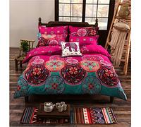 Stillshine Bohême Housse de Couette Literie Sets Microfiber Drap Pillowcase Set de literie Ensemble de Couette de Queen size 4 Pièces Bedding Sets (200x230cm, Style # 1)