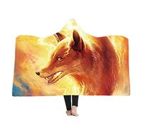 Stillshine Couverture en Peluche,Couverture à Capuche Rembourrée Super Douce, Couverture Sherpa, Impression Loup 3D pour Regarder la Télévision, Lire (150 * 200CM, Style 2)