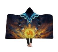 Stillshine Couverture en Peluche,Couverture à Capuche Rembourrée Super Douce, Couverture Sherpa, Impression Loup 3D,Enfant Adulte pour Lire Apprendre(130 * 150CM, Style 4)