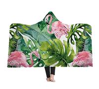 Stillshine Couverture en peluche Super Douce,Couverture Sherpa à motif animalier en 3D Couverture à Capuche portable,Cadeau de noël pour garçon filles et Adulte (150 * 200 cm,Flamingo)