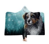 Stillshine Couverture en peluche Super Douce,Couverture Sherpa à motif animalier en 3D Couverture à Capuche portable,Cadeau de noël pour garçon filles et Adulte (150 * 200 cm, Chien)