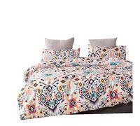 Stillshine. Ensemble de literie 3 Pièces Parure de Lit Mandala Bohême Rose Ethnique Style Imprimé Housse de Couette et 200X220 +Taies d'oreiller 80X80 CM (Blanc)