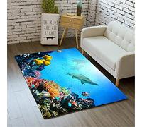 Stillshine. Grand Tapis pour Salon Décoration 3D Fond Marin Monde Océan Animal Corail Poisson Motif Doux Antidérapant Tapis de Sol Chambre d'enfants Cuisine Canapé Tapis (Couleur 2,120×160 cm)