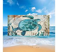 Stillshine. Grandes Serviettes Plage Serviettes Bain Absorbantes Microfibre XL XXL Séchage Rapide Serviettes 3D Animaux Marins Thème Jeunes Adultes Enfants Couvertures Hommes (Tortue,150x200cm)