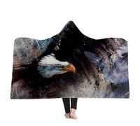 Stillshine Mandala Couverture À Capuche pour Adultes Kids Multicolore Sherpa Laine Femme Couverture Microfibre Bohème Pour Les Canapés-lits (150 * 200cm, Aigle)