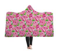 Stillshine Mandala Couverture À Capuche pour Adultes Kids Multicolore Sherpa Laine Femme Couverture Microfibre Bohème Pour Les Canapés-lits (130 * 150cm, Rose)