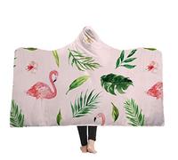 Stillshine Mandala Couverture À Capuche pour Adultes Kids Multicolore Sherpa Laine Femme Couverture Microfibre Bohème Pour Les Canapés-lits (150 * 200cm, Flamingo 2)