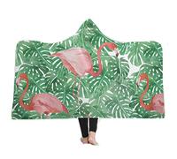 Stillshine Mandala Couverture À Capuche pour Adultes Kids Multicolore Sherpa Laine Femme Couverture Microfibre Bohème Pour Les Canapés-lits (150 * 200cm, Flamingo 1)