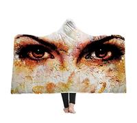 Stillshine Mandala Couverture À Capuche pour Adultes Kids Multicolore Sherpa Laine Femme Couverture Microfibre Bohème Pour Les Canapés-lits (150 * 200cm, Oeil)