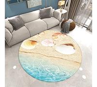 Stillshine. Rond Tapis 3D l'été Bord de Mer Plage de Sable Etoile de Mer Coquille Motif Tapis de Sol pour Salon et Chambre d'enfant Jardin d'enfants Chambre Tapis de Yoga (Couleur 1,120 cm)