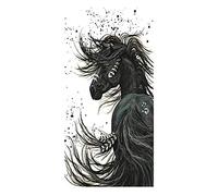 Stillshine. Serviette de Plage 3D Cheval Grande Taille XXL Adulte Homme Enfant Garcon Ado Microfibre Serviette de Bain Couverture Serviette Canapé Tapis de Plage Camping Spa (150 x 200 cm,Blanc)