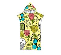 Stillshine Serviettes de Plage Poncho Adulte Unisexe Sports Surf À Capuchon Couverture Serviette De Bain Robes Natation Peignoir Plage Microfibre Serviettes de Natation (Petit Oiseau)