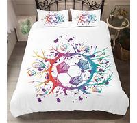 Stillshine Sports de Football Ensemble de literie Yin Yang Feu d'eau Multicolore Graffiti, Parures de lit Adulte 2 Personnes Housse de Couette Enfants Garçon Fille Microfibre (Football 5,200x200 cm)