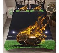 Stillshine Sports de Football Ensemble de literie Yin Yang Feu d'eau Multicolore Graffiti, Parures de lit Adulte 2 Personnes Housse de Couette Enfants Garçon Fille Microfibre (Football 4,140x200 cm)