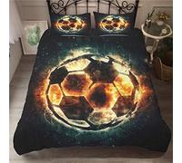 Stillshine Sports de Football Ensemble de literie Yin Yang Feu d'eau Multicolore Graffiti, Parures de lit Adulte 2 Personnes Housse de Couette Enfants Garçon Fille Microfibre (Football 7,200x200 cm)
