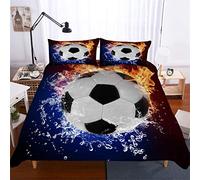 Stillshine Sports de Football Ensemble de literie Yin Yang Feu d'eau Multicolore Graffiti, Parures de lit Adulte 2 Personnes Housse de Couette Enfants Garçon Fille Microfibre (Football 8,140x200 cm)