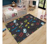 Stillshine. Tapis 3D Poignée Vidéo Manette Impression Tapis de Salon Chambre Chevet Couverture Lavable Rectangulaire Animé Animation Console de Jeu Décoration Tapis (Couleur 1,120 × 160 cm)
