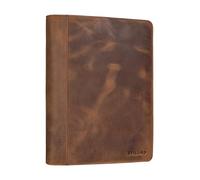 STILORD Leif Conférencier DIN A5 Cuir Véritable Vintage Organiseur Porte-Documents Housse Classeur Portfolio en Cuir Pochette Document conférencier Couleur:seppia - Marron
