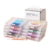 Stilos à Encre Gel Colorés | Feutres Artistiques,Stylos à Encre Colorée Écoulement Fluide Grande Capacité avec Boîte de Rangement pour Dessin Gribouillage Scrapbooking Journal Créatif Art
