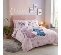 Stitch Angel Duo Love Housse de Couette 240x220 + 2 Taies 65x65 Rose Violet | Parure de lit 2 personnes réversible | Coton & polyester séchage rapide | Disney | Cadeau couple | Adulte | Idée cadeau