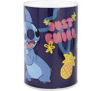 Stitch « Just Chill » - Jolie tirelire en métal pour filles et garçons - Casser pour ouvrir - Épargne inspirée de Disney pour enfants, taille 15 cm