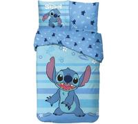 STITCH-LILO ET STITCH-DISNEY- PARURE DE LIT- HOUSSE DE COUETTE 140X200 CM + TAIE - 63X63 CM-NEUF-COTON.