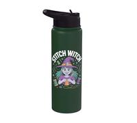 Stitch Witch Magical Crafting Design Fun Stainless Steel Insulated Water Bottle