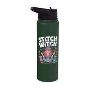 Stitch Witch Witch Enchanting Sewing Magic Design Stainless Steel Insulated Water Bottle
