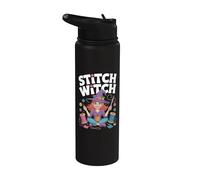 Stitch Witch Witch Enchanting Sewing Magic Design Stainless Steel Insulated Water Bottle