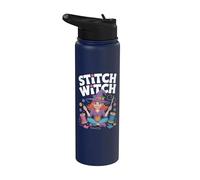 Stitch Witch Witch Enchanting Sewing Magic Design Stainless Steel Insulated Water Bottle