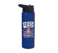 Stitch Witch Witch Enchanting Sewing Magic Design Stainless Steel Insulated Water Bottle