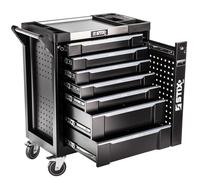 Stix Chariot d'atelier UltimatePro B7 - 7 tiroirs & compartiment de chargement, chariot avec plan de travail en acier inoxydable, panneau perforé, qualité professionnelle pour garage et industrie