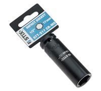 STIX Douille à chocs 17 mm, carré 1/2", acier Cr-Mo, longueur 78 mm | Acier Cr-Mo ultra-résistant, conçue pour clés à chocs, haute durabilité