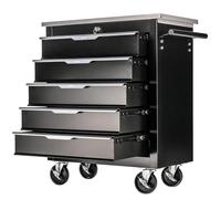 STIX GarageGo P5 Servante d'Atelier 5 Tiroirs, Plan de Travail INOX