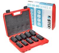 STIX Jeu de clés à douille 3/4", 10 pièces, CR-MO 24-46 mm, douilles à choc, coffret de transport