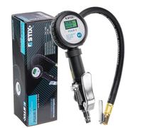 STIX PSAIR-3 Gonfleur numérique 7 bar LCD, flexible 40 cm | Lecture immédiate et réglage contrôlé grâce au manomètre électronique, au bouton de dégonflage et à la pince valve.