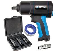 STIX STT-17 1/2 hoc pneumatique de 17 pouces, couple de 1700 Nm, avec acier CR-MO, mallette de transport et mini-lubrificateur