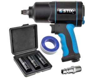 STIX STT-17 1/2 hoc pneumatique de 17 pouces, couple de 1700 Nm, avec acier CR-MO, mallette de transport et mini-lubrificateur
