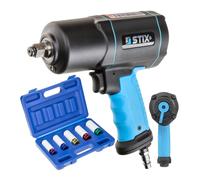 STIX STT-19 hocs pneumatique 1900 Nm 1/2" CR-MO 5 Jeu 15-22mm Coffret