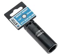 STIX STT-S19 Douilles à choc 17/19 mm, 1/2", Acier CR-MO | Acier CR-MO haute résistance, longueur 78 mm, pour clés à chocs, lot de 2 douilles