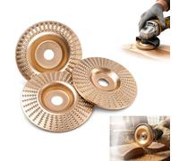 STOAT Disque à lamelles bois pour meuleuse 3 pièces. Disque carbure 125/22mm pour couper, façonner & poncer, lame de toupie bois pour meuleuse d'angle (courbe inclinée)