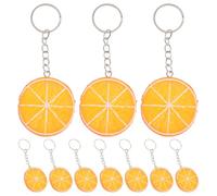STOBAZA 10 Pièces Porte-clés Orange Réaliste en PVC et Métal pour Paquet | Attache Polyvalente, Surface Lisse et Arrondie, Usage Quotidien, Décoration de Fête à Thème